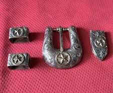 VOGT STERLING .925 14KT GF GOLD FILLED 4PC BUCKLE HANDMADE IN OLD MEXICO picture