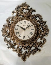 Vintage Burwood Wall Hanging Clock MCM 1965 USA #4288-1 Hollywood Regency-Tested picture