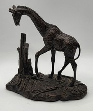 Vintage 1976 Franklin Mint Solid Bronze Giraffe Figure Polland picture
