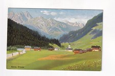 D6261) Postcard GERLOS in the Zillertal street with few houses OLD picture