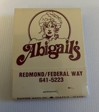 Vintage Abigail’s Restaurant Matchbook Full Unstruck  Redmond/Federal Way WA picture