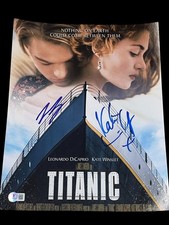LEONARDO DICAPRIO KATE WINSLET SIGNED AUTOGRAPH 11x14 PHOTO POSTER BECKETT BAS F picture
