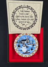 P Buckley Moss FROSTY SNOWMAN Hanging Christmas Ornament 1933 With CoA & Box picture