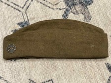 WW1 WWI US Army Military Infantry Garrison Cap Side Cap w/ Infantry Collar Disc picture