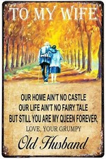 Father's Day Sign To My Wife You Are My Queen Forever Retro Metal Signs Plaque W picture