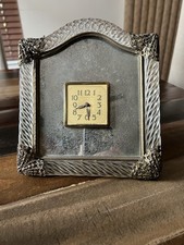 1940 Lux Glass Mirror And Brass Clock picture
