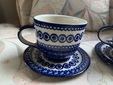Vintage Made In Germany Two Sets Large Hot Chocolate/Coffee Cups and Sauces ￼￼ picture