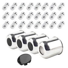 4-Pack Trailer Push Through Center Caps and Trailer Lug Sets - 4.25in Wheel C... picture
