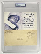 George S. Patton Signed U.S. Army Envelope 1944 - PSA picture