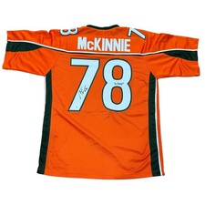 Bryant McKinnie Autographed Miami (Orange #78) Custom Stitched Jersey w/ 