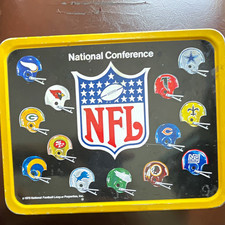 NFL National Conference Metal Lunchbox w/ 8 oz Thermos King-Seeley 1975 picture