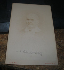 ANTIQUE CABINET CARD-LATE 1800's-CHARLOTTE SIBLEY, ROCHESTER N Y., J KENT,PHOTOG picture