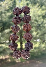 Chinese 19th century Hand Carved Hediao Nut Beads  Miniature Figures Set Of 12🚭 picture