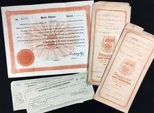 Lot of 1911 Scranton Life Insurance Company Pennsylvania Certificate & Documents picture