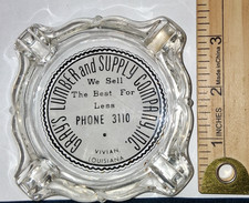 Vintage Gray's Lumber & Supply Vivian Louisiana Glass Ashtray Advertising picture