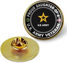 Proud Daughter of a United States Armed Veteran Tie Suit Shirt Lapel Pin - Gold picture