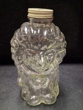 Rare Vintage Vandor Glass Sitting Lion Money Coin Bank 1974 Slot Screw Lid picture