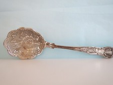 Beautiful Ornate ANTIQUE SILVER PLATE SERVING SPOON 10.25
