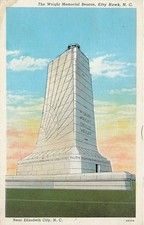 Postcard NC: Wright Memorial Beacon, Kitty Hawk, Linen Posted 1940 picture