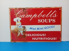 Vintage Campbell's SOUPS Good Delicious Porcelain Enamel Sign 8