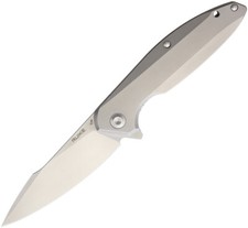Ruike P128-SF Framelock Satin Handle 14C28N Stainless Folding Drop Knife P128SF picture