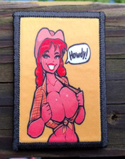 Cowgirl Howdy Morale Patch Hook and Loop Army Sexy Girl Custom Tactical Gear 2A picture