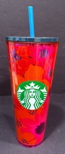 NWOT Starbucks Summer 2022 Flower Floral Hibiscus Venti 24oz Cold Cup Tumbler picture