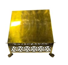 Antique Bronze Doré Ecclesiastical Pulpit Lion Pews Bible Stand Lectern picture