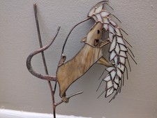 Stained Glass Field Mouse on Copper Wheat Stalk picture