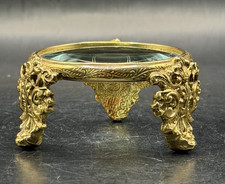 Antique Vintage Super RARE Ornate Ormolu Gold Tone Magnifying Glass Three Footed picture