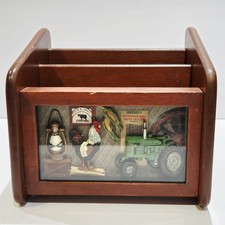 Vintage 2004 Arister 3D Recipe Wood Wooden Farm Tractor Shadow File Box Decor picture