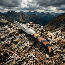 Handmade  Folding Pocket Knife, EDC Hunting Knife, Outdoor Collectible picture