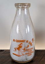Rare Variation Lenick's Dairy LaPorte La Porte IN IND INDIANA Quart Milk Bottle picture