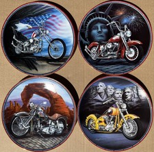 (4) HAMILTON COLLECTION 1995 Harley Davidson Easyriders Plate Collection Lot picture