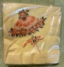 1970’s Vintage Napkin Pack Parasol, Pack Of 19, Yellow Vintage Two Ply Contempo picture