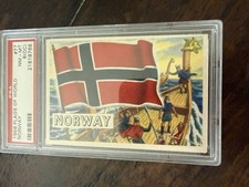 1956 Flags Of World Set-Break # 77 Norway PSA 8 NM-MT (OC) Row picture