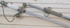 37” Knights Of Templar Crusader Sword Steel Scabbard Ornate Medieval Sharp picture