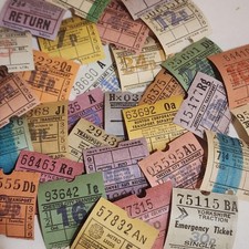 30 different English bus ticket lot vintage British paper ephemera lot picture