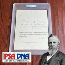 RUTHERFORD HAYES Autograph AFFIX THE SEAL Pardon Signed AS PRESIDENT 1877 * PSA picture
