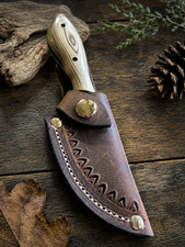 Handmade, Custom Fixed-Blade Knife - 6.5 Inch w/ Beautiful Leather Sheath picture