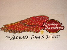 HARLEY DAVIDSON Vtg NOSTALGIC RED THE LEGEND TAKES WING Outside DECAL 13.5” X 6