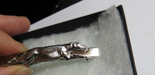 Greyhound Dog Tie Bar Silvertone 3-D  Beautiful (Ask if you need in Gold color) picture