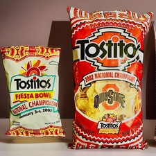 Vtg 2003 Fiesta Bowl and 2002 Ohio Tostitos Chip Bags Frito Lay Full, Unopened picture