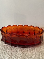 Vintage Fostoria Liberty Coin Amberina Scalloped Bowl picture