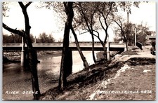 Estherville, Iowa 1947 River Scene Bridge RPPC Postcard picture