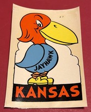 Vintage Kansas University Jayhawk KU Luggage Window Decal Collectible EarlyOldKS picture