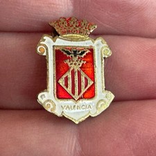 Vintage Valencia Coat of Arms Souvenir Lapel Pin Spain Travel Shield picture