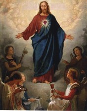 Catholic Print Picture Sacred Heart of Jesus with Angels 8.5x11 inches picture