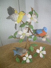 LENOX 1992 3 BIRDS ON FLOWERING TREE BRANCH~   READ picture