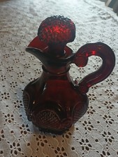 Vintage Avon 1876 Cape Cod Ruby Red Glass Cruet Decanter picture